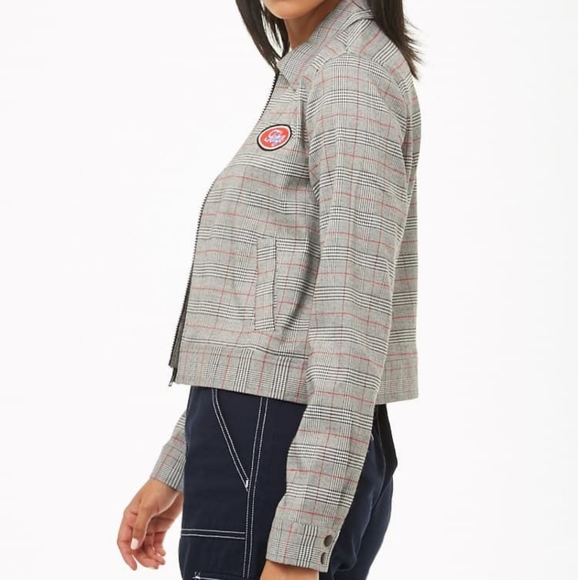 Forever 21 glen Plaid Tokyo Zip-Front Jacket - Picture 2 of 6